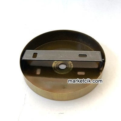 Avize, Abajur İçin Yuvarlak Eskitme Sarısı Metal Rozans 10 cm