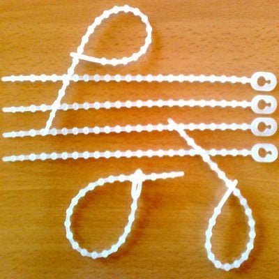 Marketcik Beyaz Boncuk Kelepçe Kablo Bağı 2x105 mm, 1000 Adet