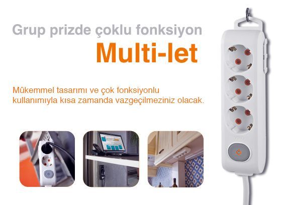 Viko by Panasonic Multi-let Siyah 6lı Kablosuz Anahtarlı Klemensli Topraklı Grup Priz