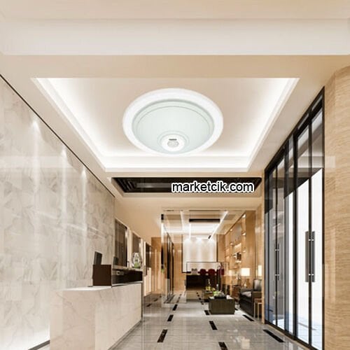 360 Derece Hareket Sensörlü Tavan Armatürü E27 Duy Plastik Gövde-10 ADET